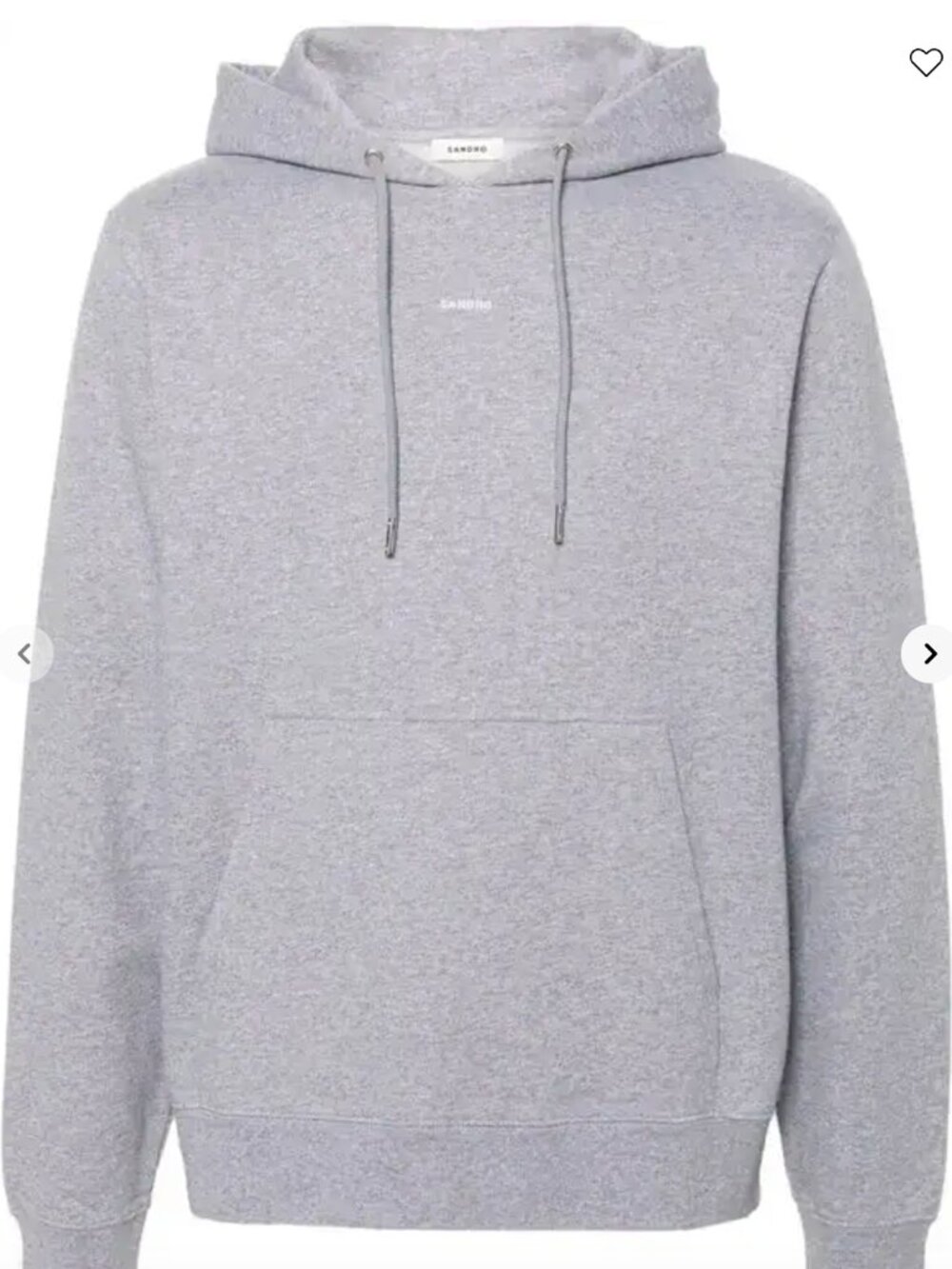 SANDRO LOGO-EMBROIDERED HOODIE IN GREY SIZE SMALL